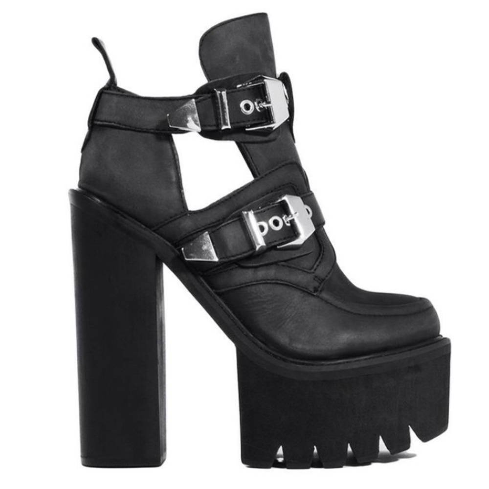 Jeffrey Campbell In-Charge platform buckle boots